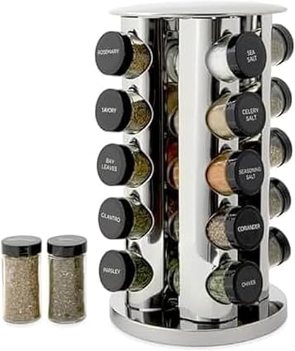 Kamenstein 20-Jar Revolving Spice Rack with Spices