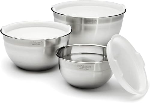 Cuisinart CTG-00-SMB Stainless Steel Mixing Bowls with Lids Set of 3