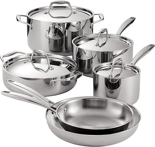 Tramontina 12-Piece Tri-Ply Clad Stainless Steel Cookware Set