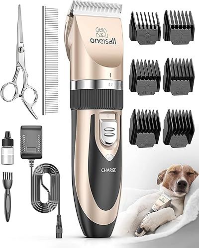 oneisall Quiet Dog Grooming Clippers Kit, Cordless